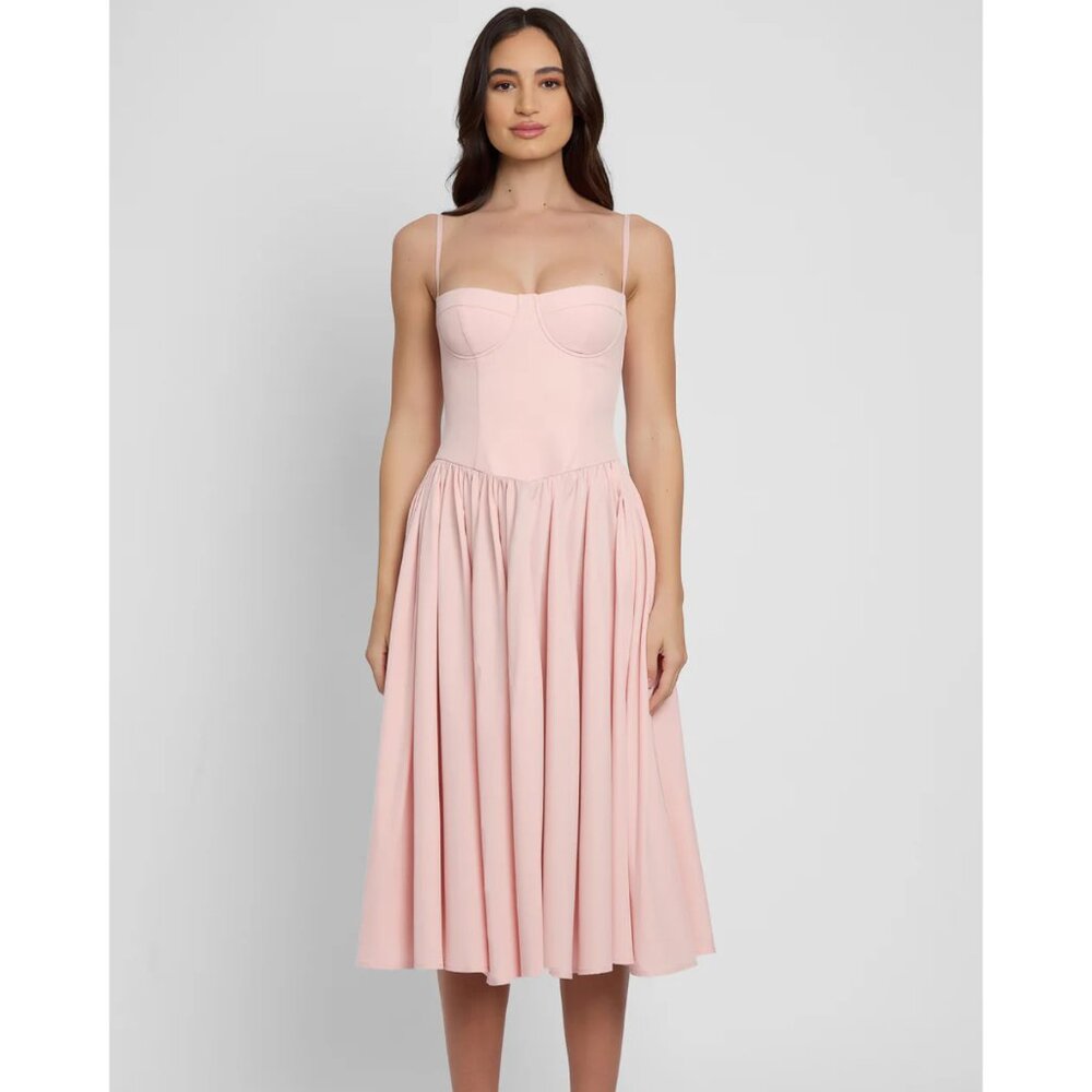 LEAU Ballerina Bustier Midi Dress NWT - Pink